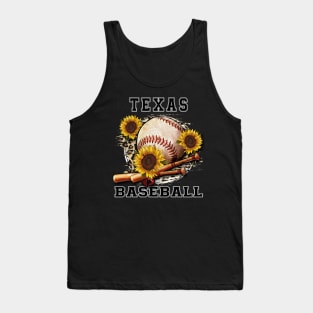 Awesome Baseball Name Texas Proud Team Flowers Tank Top